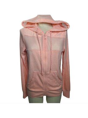 C&C California coral terry cloth zip sup sweater Size Small women's